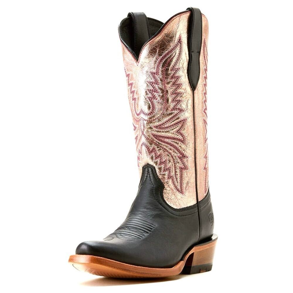 Ariat Futurity Flash Midnight Black Rose Gold Western Cowboy Boots Women’s 7.5B - Picture 2 of 10